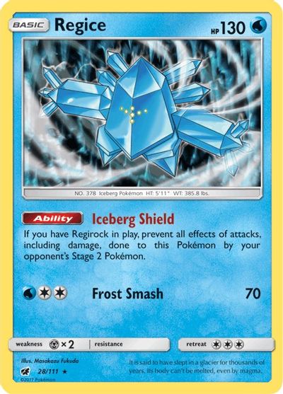 Regice (28/111) [Sun & Moon: Crimson Invasion] | Play N Trade Winnipeg