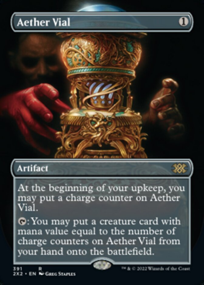 Aether Vial (Borderless Alternate Art) [Double Masters 2022] | Play N Trade Winnipeg