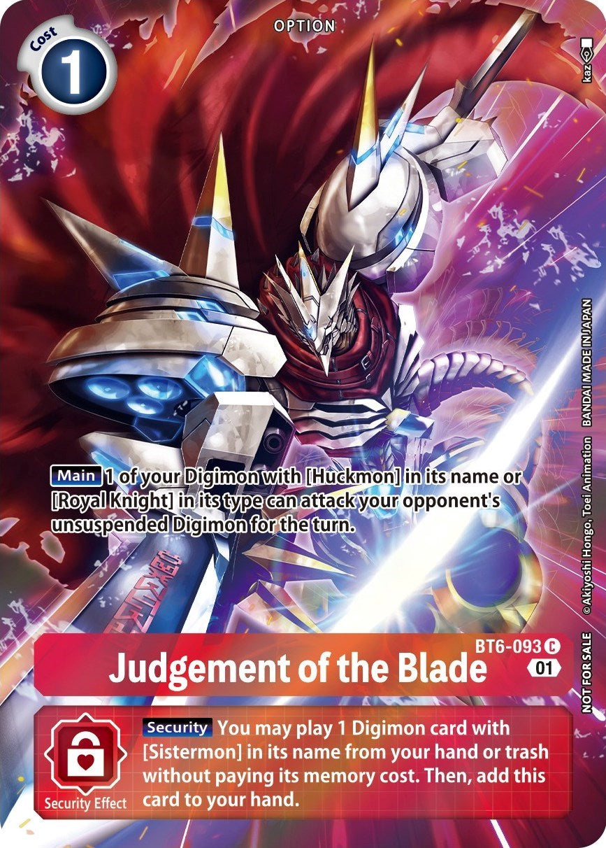 Judgement of the Blade [BT6-093] (Premium Deck Set) [Double Diamond Promos] | Play N Trade Winnipeg