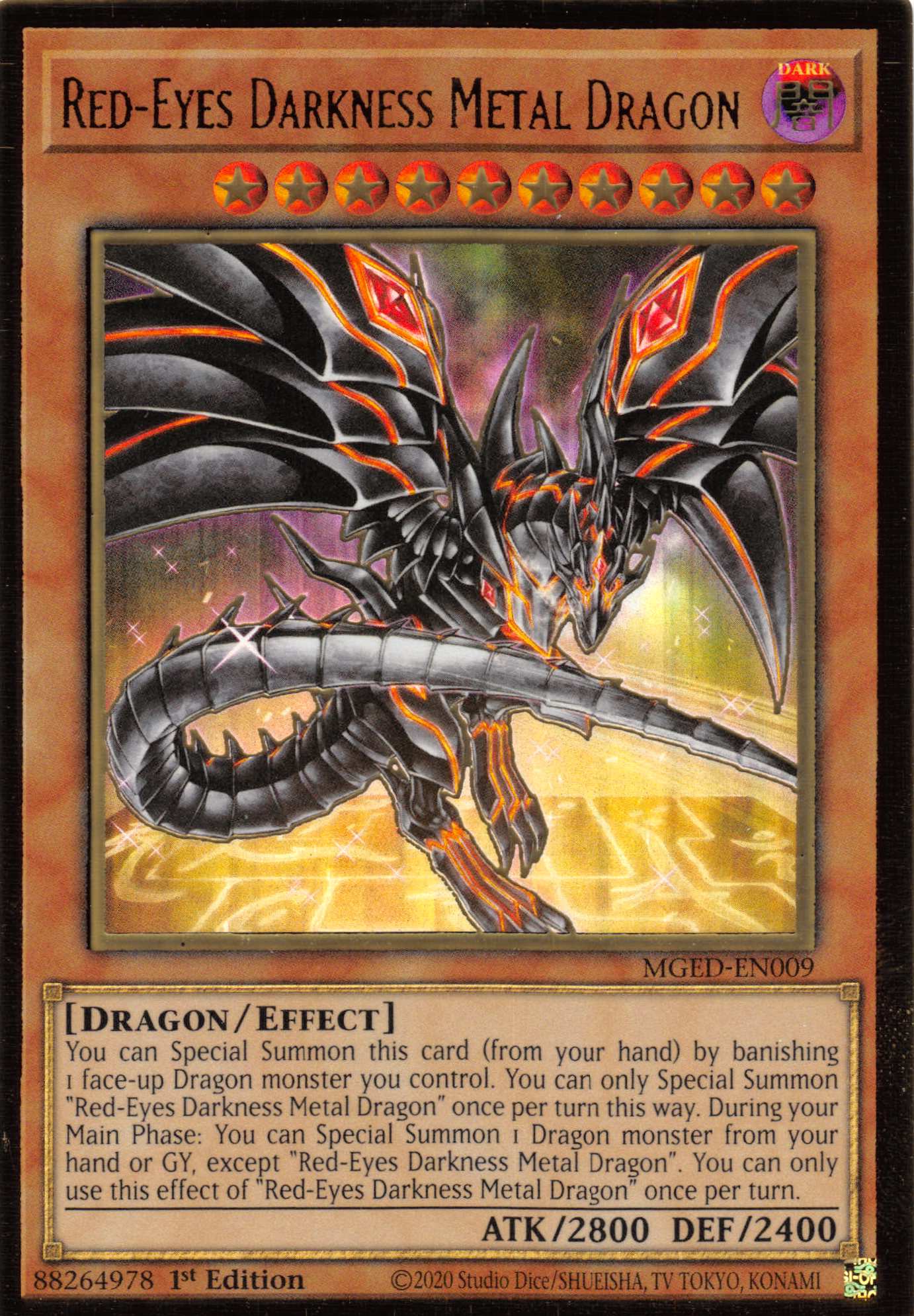 Red-Eyes Darkness Metal Dragon (Alternate Art) [MGED-EN009] Gold Rare | Play N Trade Winnipeg