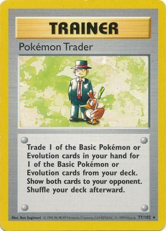 Pokemon Trader (77/102) [Base Set Shadowless Unlimited] | Play N Trade Winnipeg