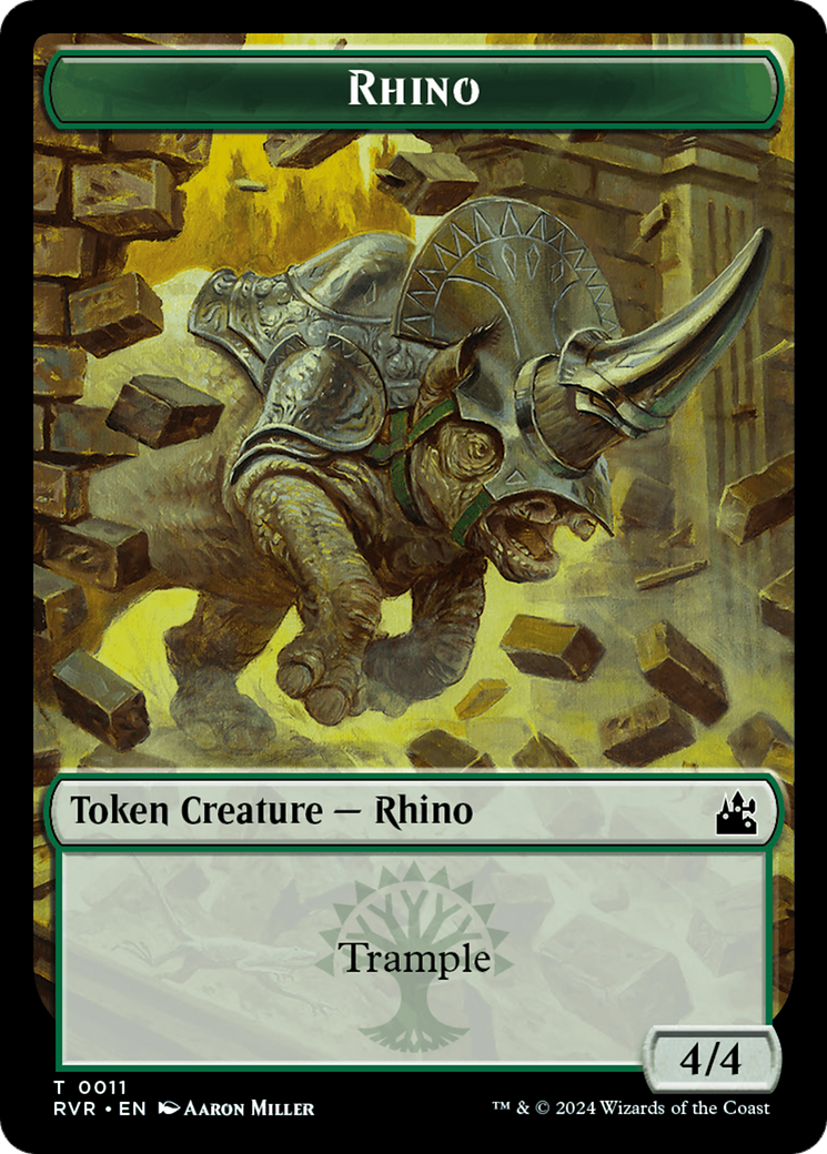 Bird // Rhino Double-Sided Token [Ravnica Remastered Tokens] | Play N Trade Winnipeg