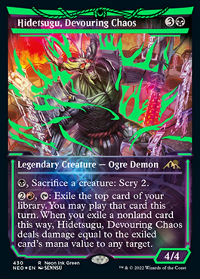 Hidetsugu, Devouring Chaos (Neon Ink Green) [Kamigawa: Neon Dynasty] | Play N Trade Winnipeg