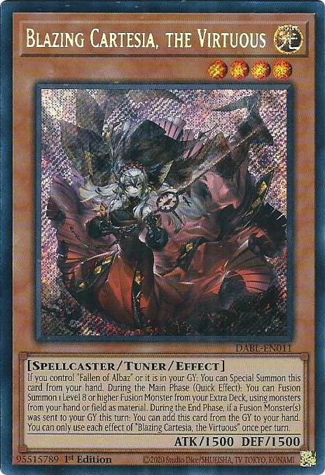 Blazing Cartesia, the Virtuous [DABL-EN011] Secret Rare | Play N Trade Winnipeg