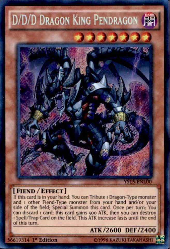 D/D/D Dragon King Pendragon [YS15-ENL00] Secret Rare | Play N Trade Winnipeg