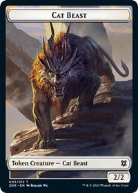 Cat Beast // Copy Double-sided Token [Zendikar Rising Tokens] | Play N Trade Winnipeg