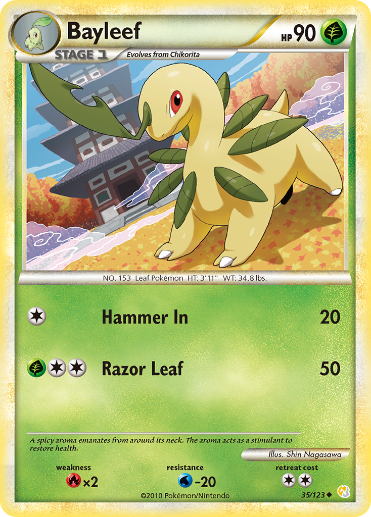 Bayleef (35/123) [HeartGold & SoulSilver: Base Set] | Play N Trade Winnipeg