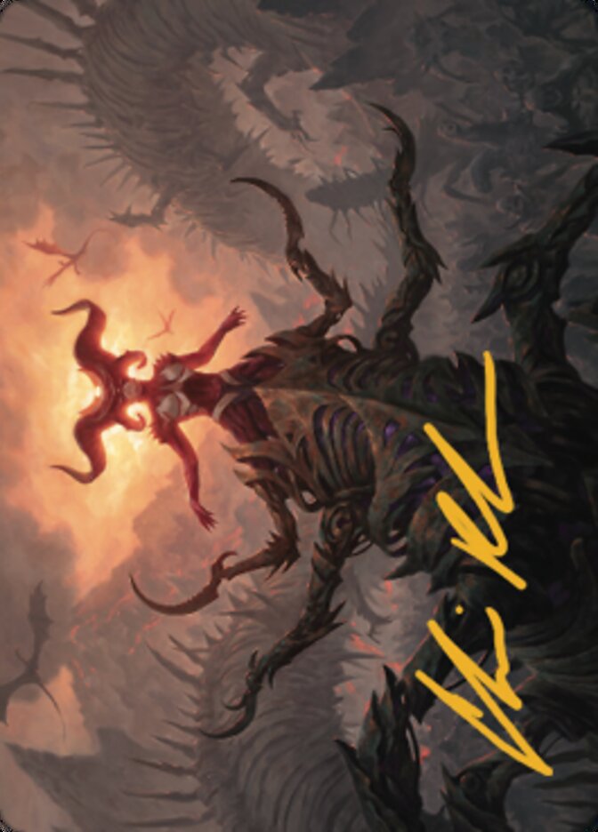 Sheoldred, the Apocalypse Art Card (Gold-Stamped Signature) [Dominaria United Art Series] | Play N Trade Winnipeg