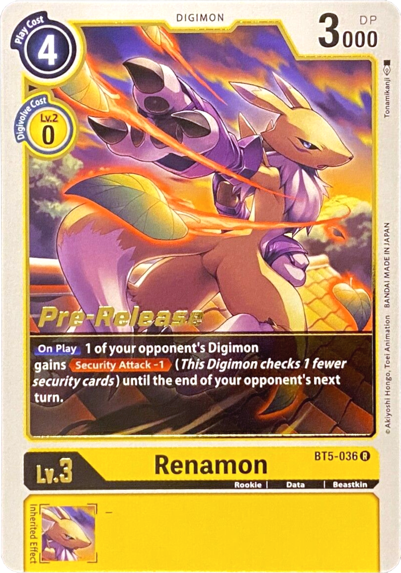 Renamon [BT5-036] [Battle of Omni Pre-Release Promos] | Play N Trade Winnipeg