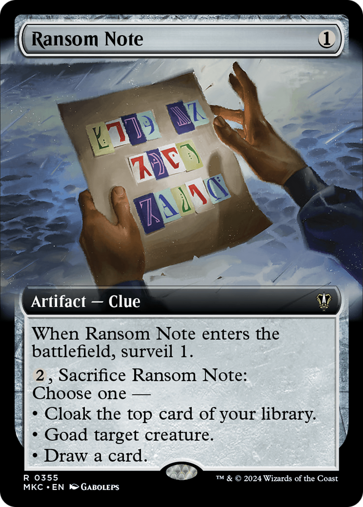 Ransom Note (0355) (Extended Art) [Murders at Karlov Manor Commander] | Play N Trade Winnipeg