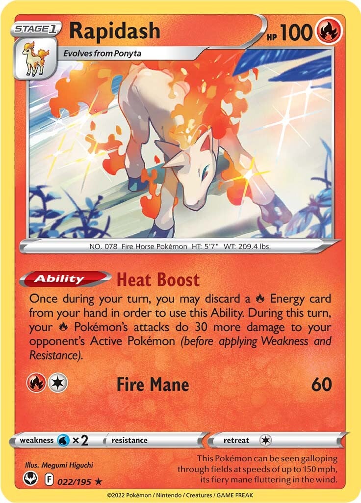 Rapidash (022/195) (Theme Deck Exclusive) [Sword & Shield: Silver Tempest] | Play N Trade Winnipeg