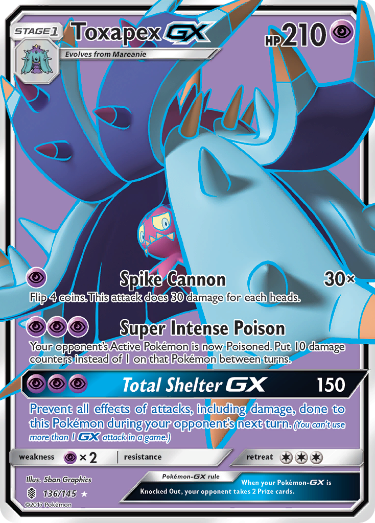 Toxapex GX (136/145) [Sun & Moon: Guardians Rising] | Play N Trade Winnipeg