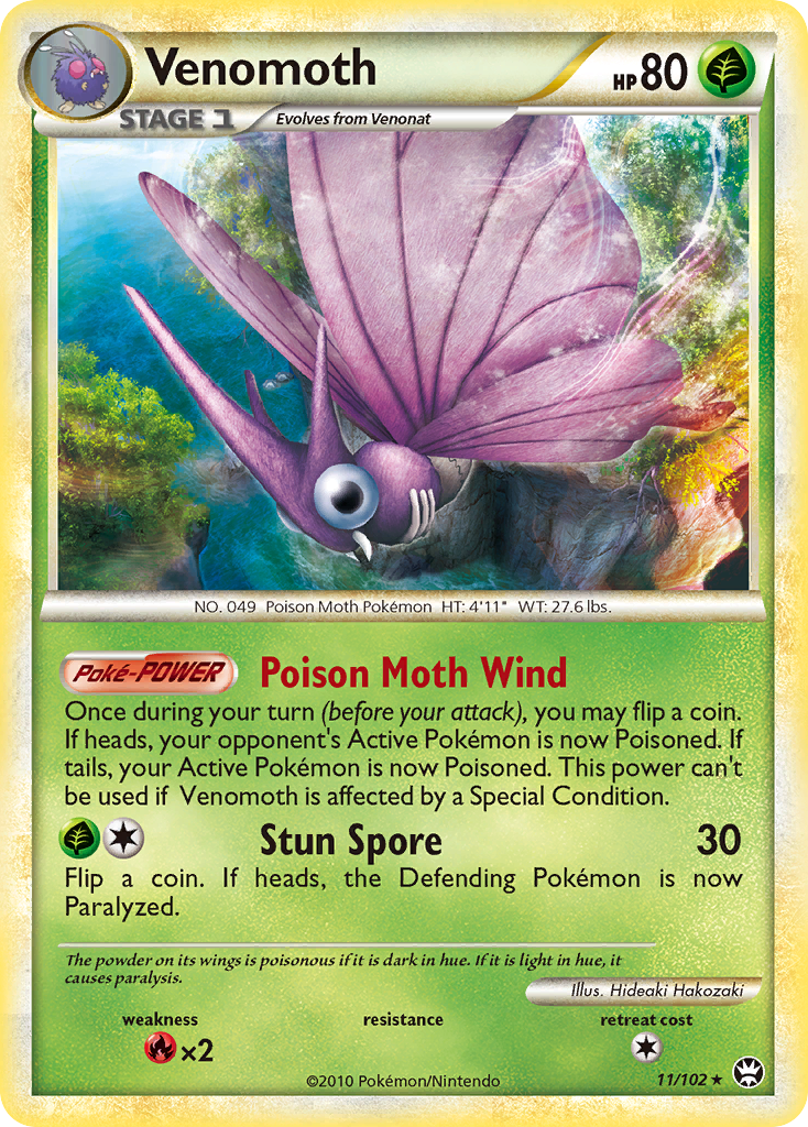 Venomoth (11/102) [HeartGold & SoulSilver: Triumphant] | Play N Trade Winnipeg