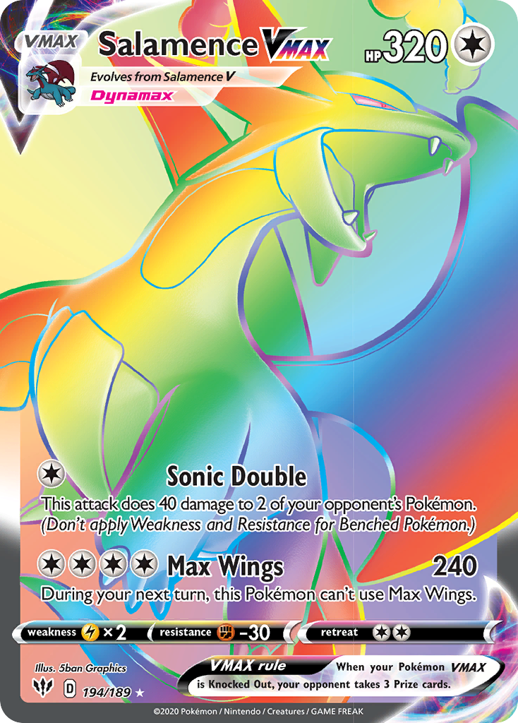 Salamence VMAX (194/189) [Sword & Shield: Darkness Ablaze] | Play N Trade Winnipeg