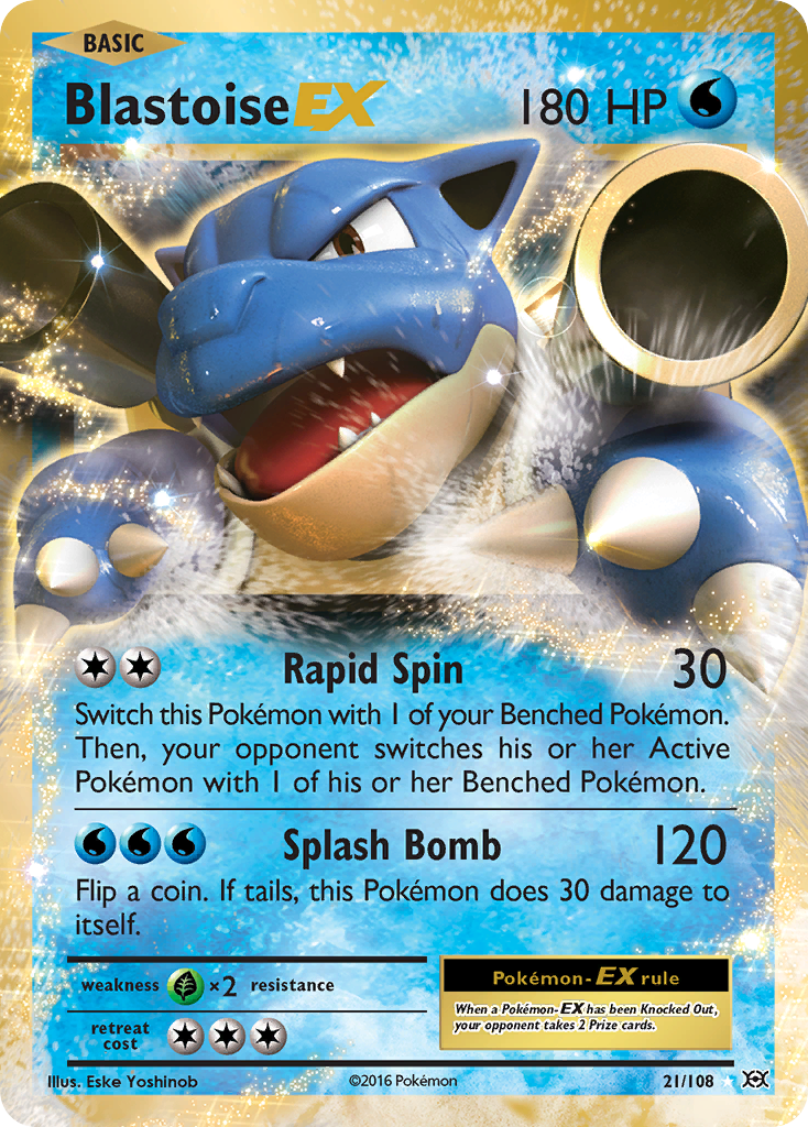 Blastoise EX (21/108) [XY: Evolutions] | Play N Trade Winnipeg