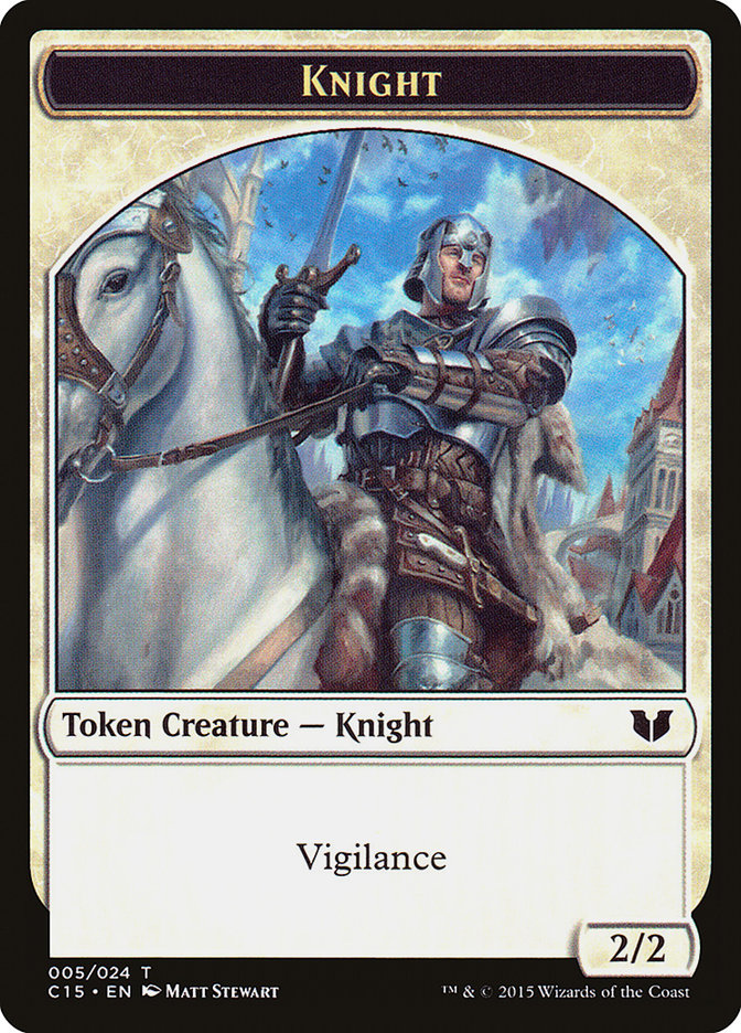 Knight (005) // Spirit (023) Double-Sided Token [Commander 2015 Tokens] | Play N Trade Winnipeg