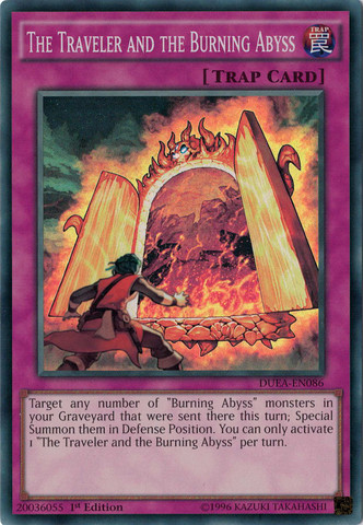 The Traveler and the Burning Abyss [DUEA-EN086] Super Rare | Play N Trade Winnipeg