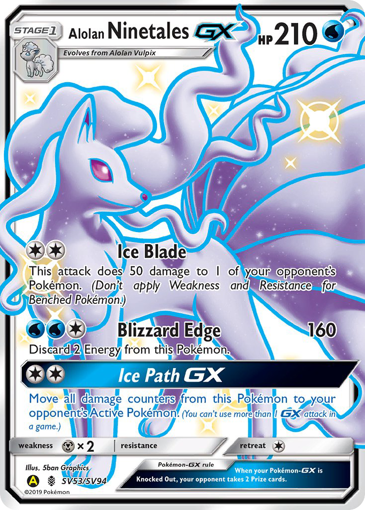 Alolan Ninetales GX (SV53/SV94) [Sun & Moon: Hidden Fates - Shiny Vault] | Play N Trade Winnipeg