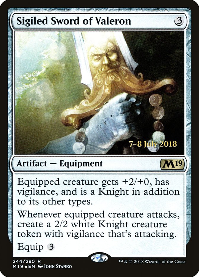 Sigiled Sword of Valeron  [Core Set 2019 Prerelease Promos] | Play N Trade Winnipeg