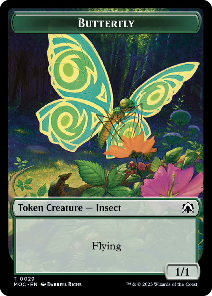 Butterfly // City's Blessing Double-Sided Token [March of the Machine Commander Tokens] | Play N Trade Winnipeg