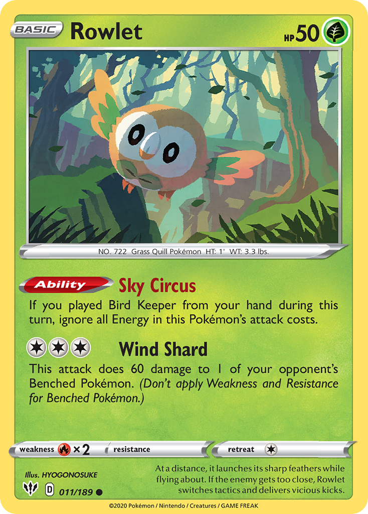 Rowlet (011/189) [Sword & Shield: Darkness Ablaze] | Play N Trade Winnipeg