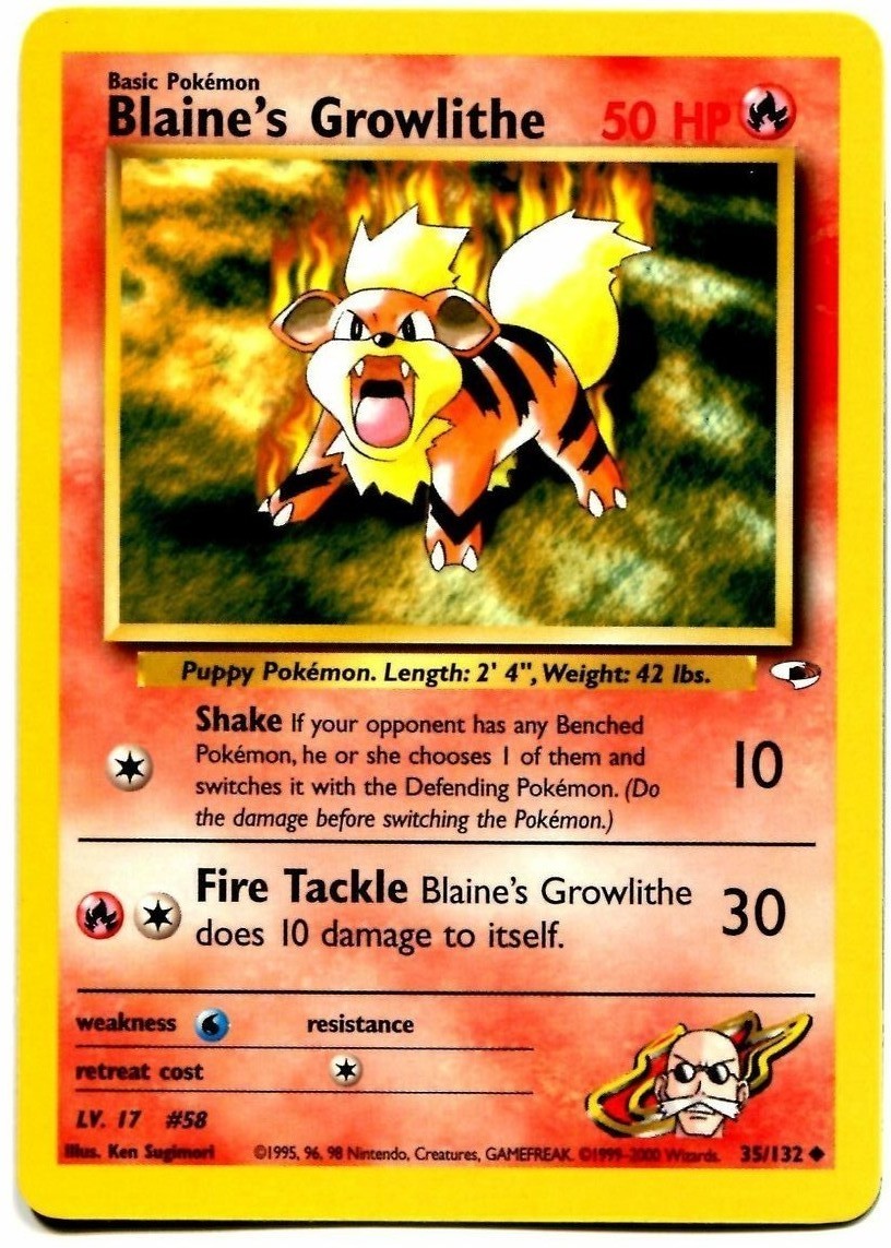 Blaine's Growlithe (35/132) [Gym Heroes Unlimited] | Play N Trade Winnipeg