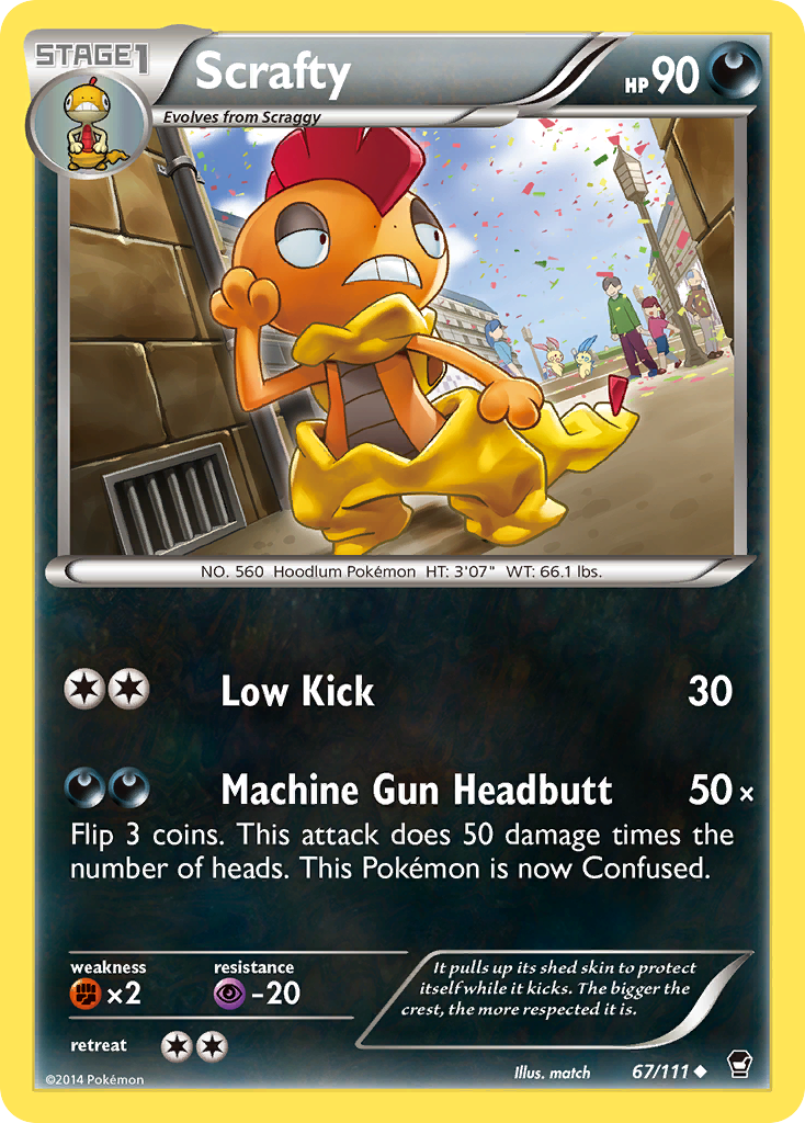 Scrafty (67/111) [XY: Furious Fists] | Play N Trade Winnipeg