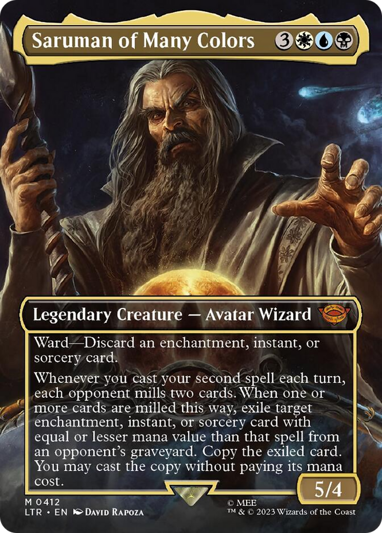Saruman of Many Colors (Borderless Alternate Art) [The Lord of the Rings: Tales of Middle-Earth] | Play N Trade Winnipeg