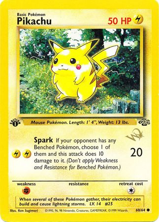 Pikachu (60/64) (W Stamped Promo) [Jungle 1st Edition] | Play N Trade Winnipeg