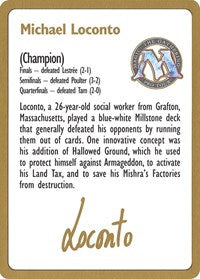 1996 Michael Loconto Biography Card [World Championship Decks] | Play N Trade Winnipeg