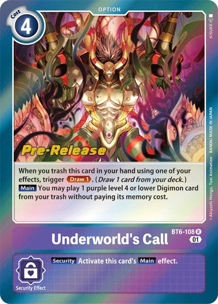 Underworld's Call [BT6-108] [Double Diamond Pre-Release Cards] | Play N Trade Winnipeg