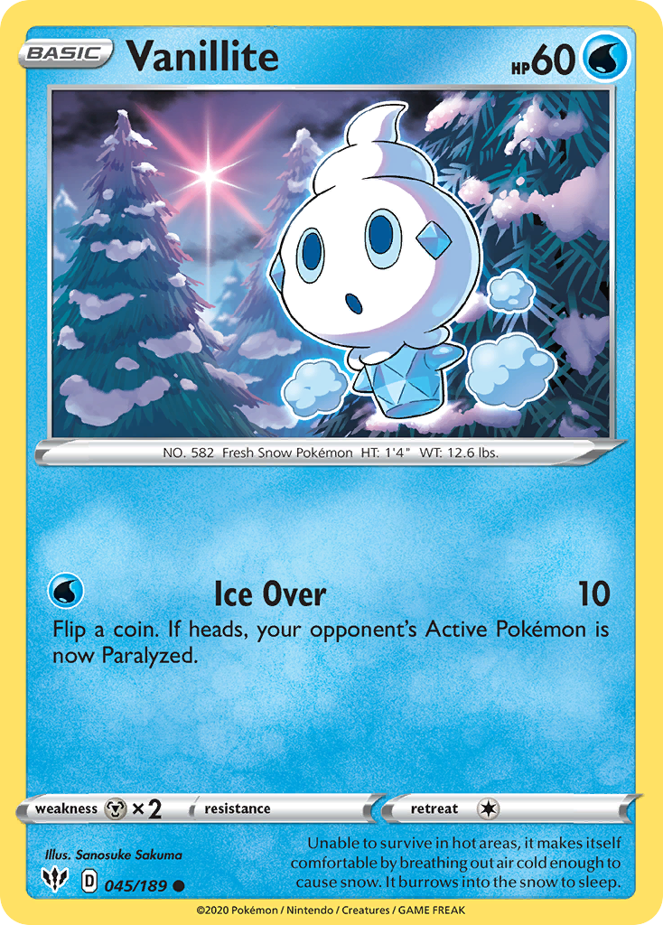 Vanillite (045/189) [Sword & Shield: Darkness Ablaze] | Play N Trade Winnipeg