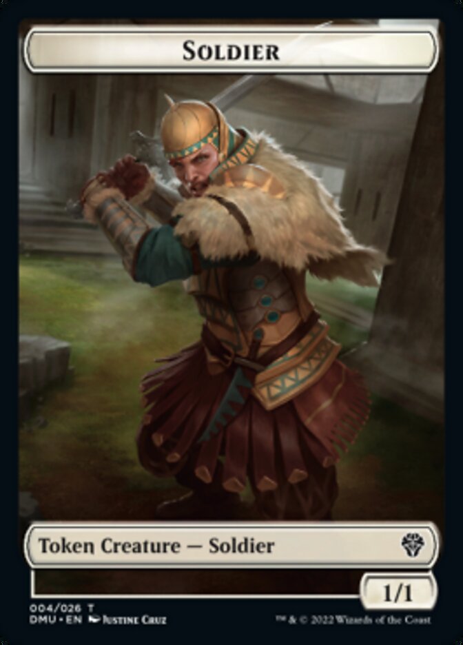 Soldier // Ajani, Sleeper Agent Emblem Double-sided Token [Dominaria United Tokens] | Play N Trade Winnipeg