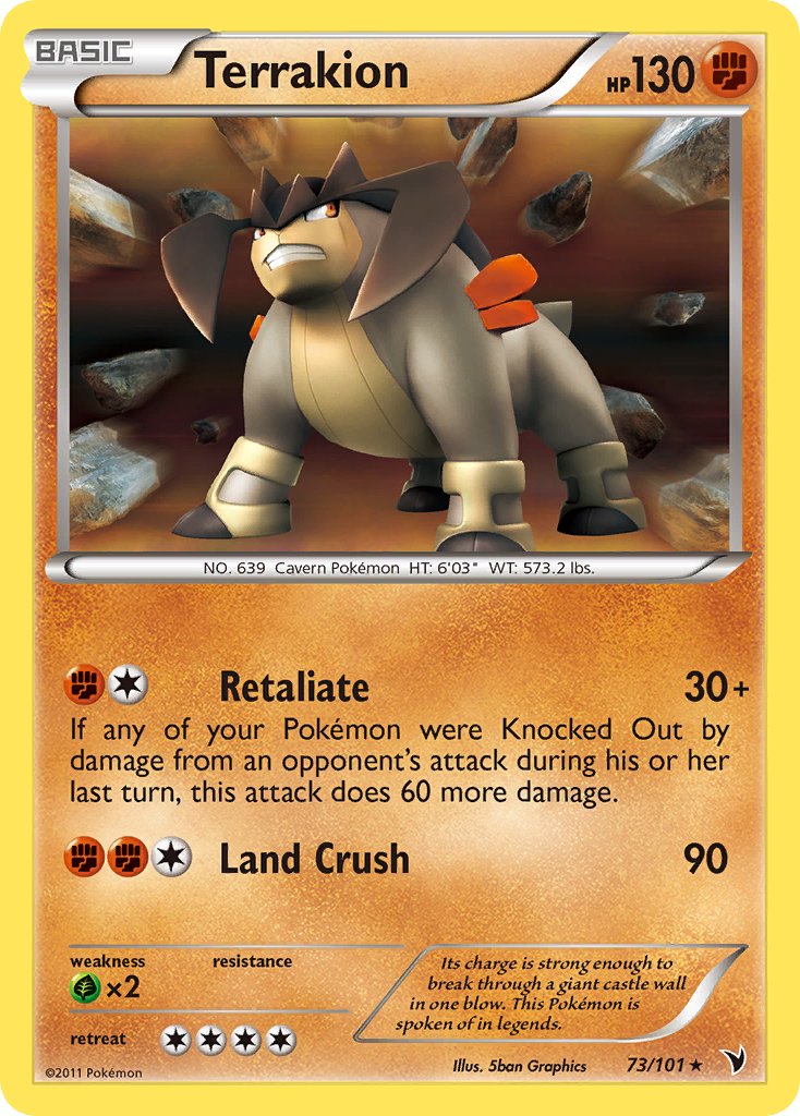 Terrakion (73/101) (Cosmos Holo) (Blister Exclusive) [Black & White: Noble Victories] | Play N Trade Winnipeg