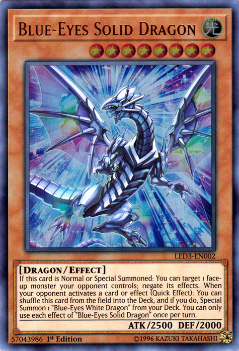 Blue-Eyes Solid Dragon [LED3-EN002] Ultra Rare | Play N Trade Winnipeg