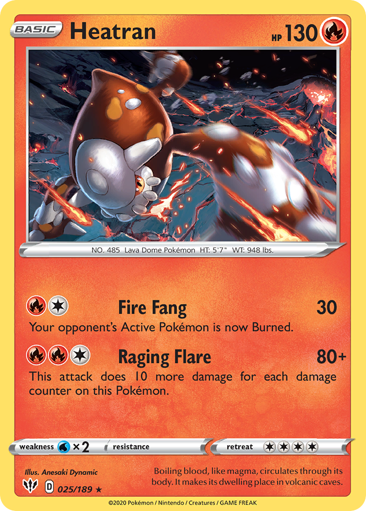 Heatran (025/189) [Sword & Shield: Darkness Ablaze] | Play N Trade Winnipeg