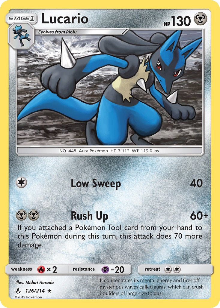 Lucario (126/214) (Theme Deck Exclusive) [Sun & Moon: Unbroken Bonds] | Play N Trade Winnipeg