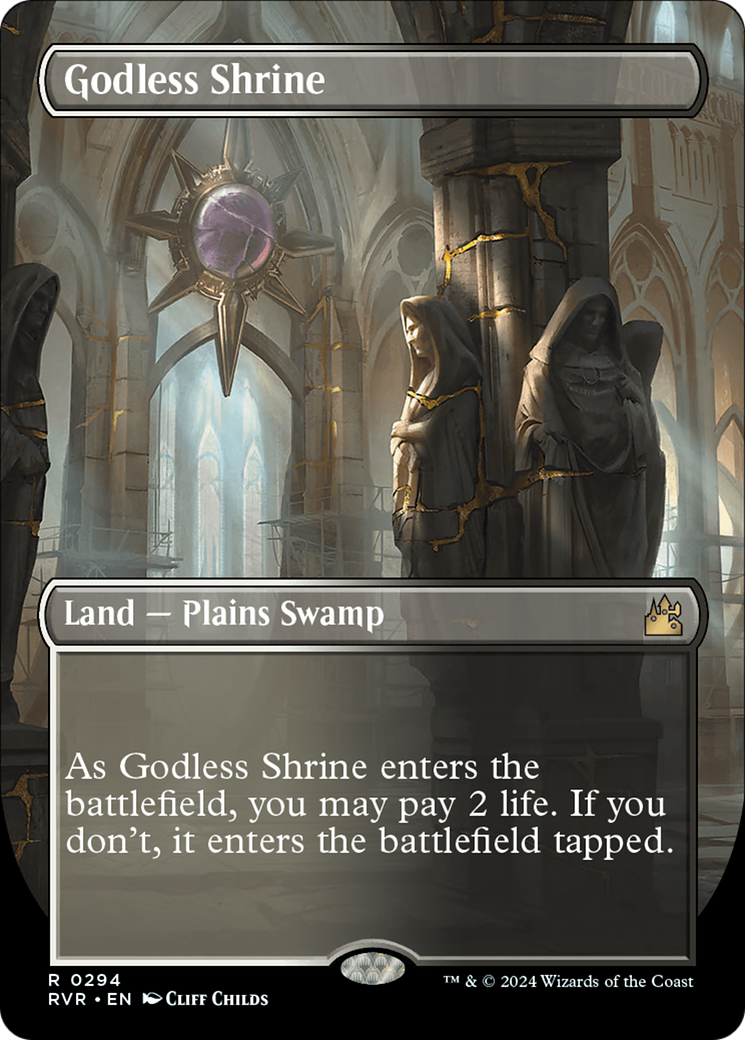 Godless Shrine (Borderless) [Ravnica Remastered] | Play N Trade Winnipeg