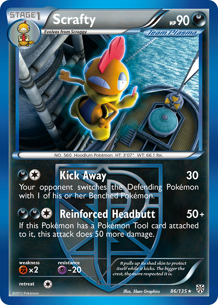 Scrafty (86/135) [Black & White: Plasma Storm] | Play N Trade Winnipeg