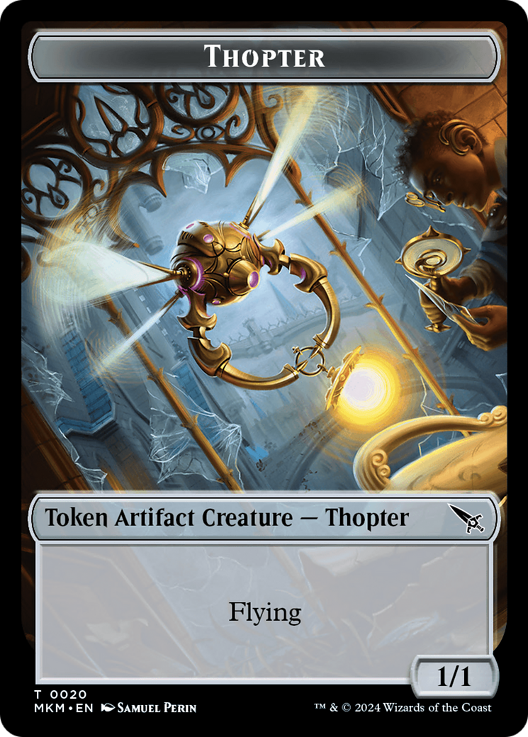 Thopter (0020) // Voja Fenstalker Double-Sided Token [Murders at Karlov Manor Tokens] | Play N Trade Winnipeg