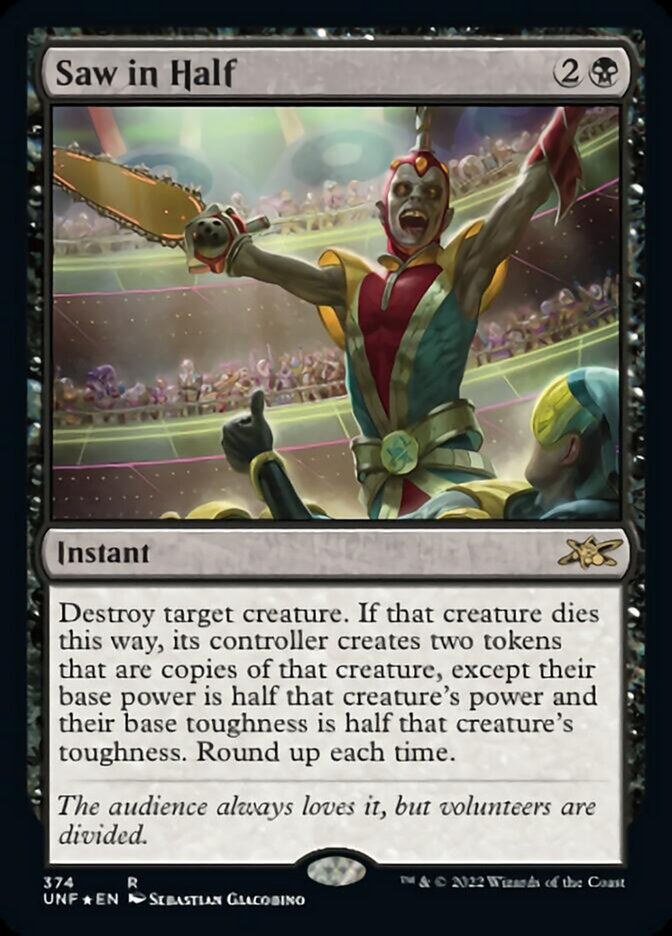 Saw in Half (Galaxy Foil) [Unfinity] | Play N Trade Winnipeg