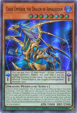 Chaos Emperor, the Dragon of Armageddon [YCSW-EN011] Super Rare | Play N Trade Winnipeg