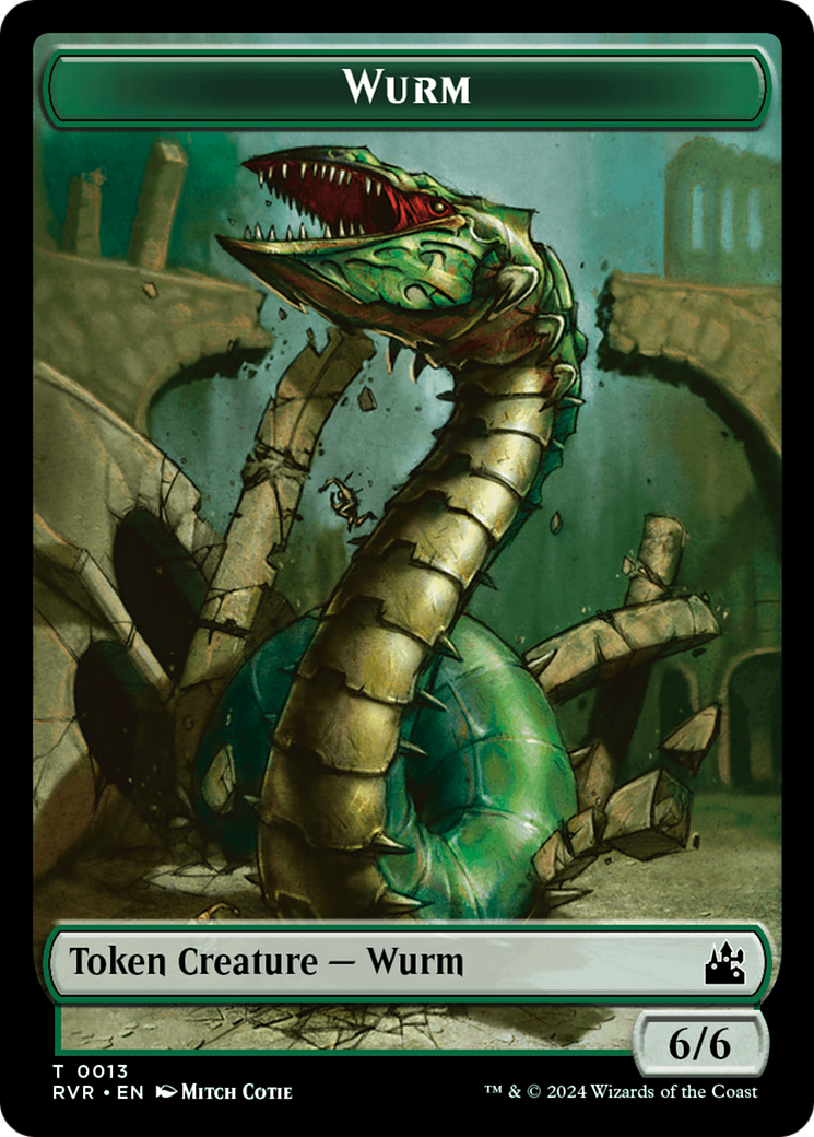 Elf Knight // Wurm Double-Sided Token [Ravnica Remastered Tokens] | Play N Trade Winnipeg