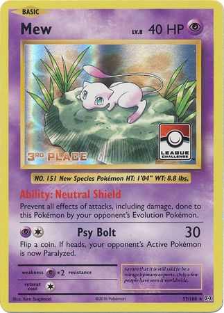 Mew (53/108) (League Promo 3rd Place) [XY: Evolutions] | Play N Trade Winnipeg