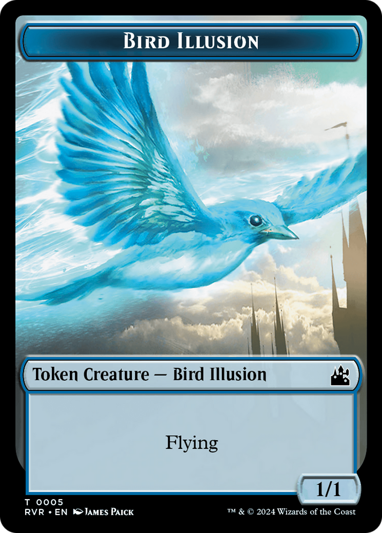 Saproling // Bird Illusion Double-Sided Token [Ravnica Remastered Tokens] | Play N Trade Winnipeg