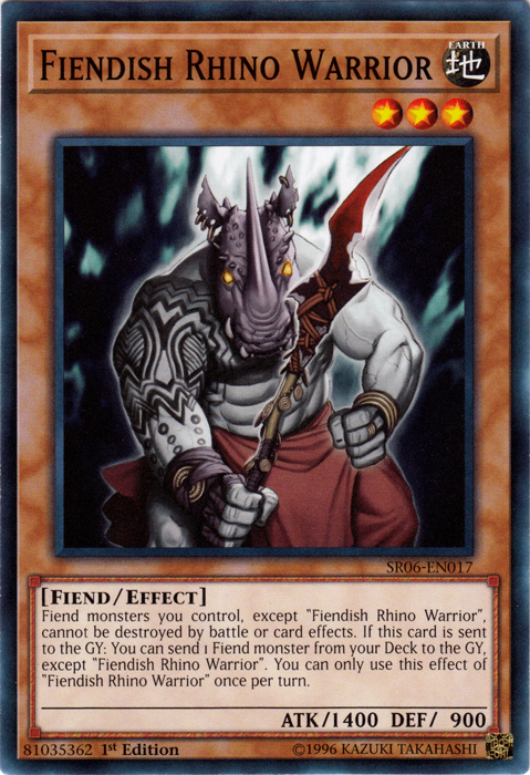 Fiendish Rhino Warrior [SR06-EN017] Common | Play N Trade Winnipeg