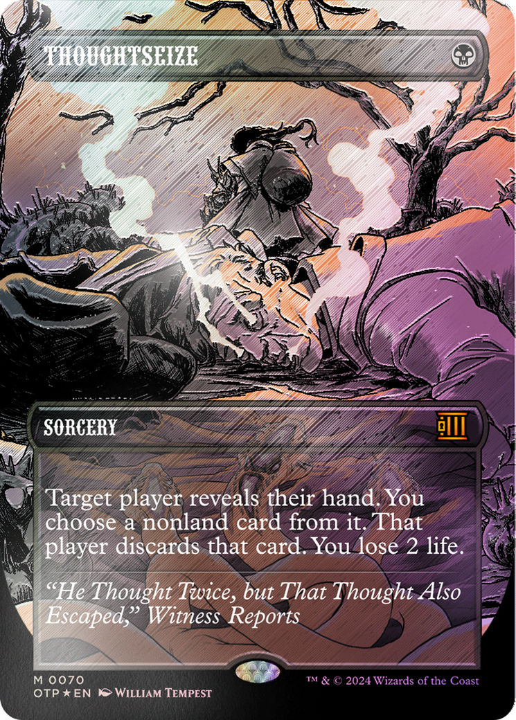 Thoughtseize (Textured Foil) [Outlaws of Thunder Junction: Breaking News] | Play N Trade Winnipeg