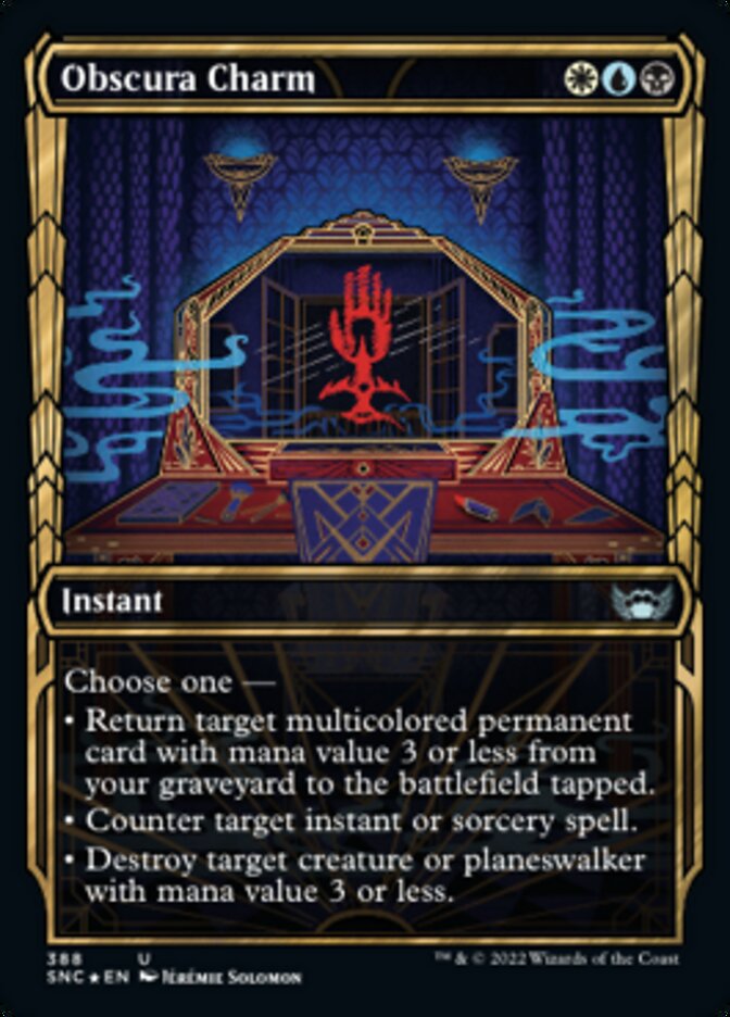Obscura Charm (Showcase Golden Age Gilded Foil) [Streets of New Capenna] | Play N Trade Winnipeg