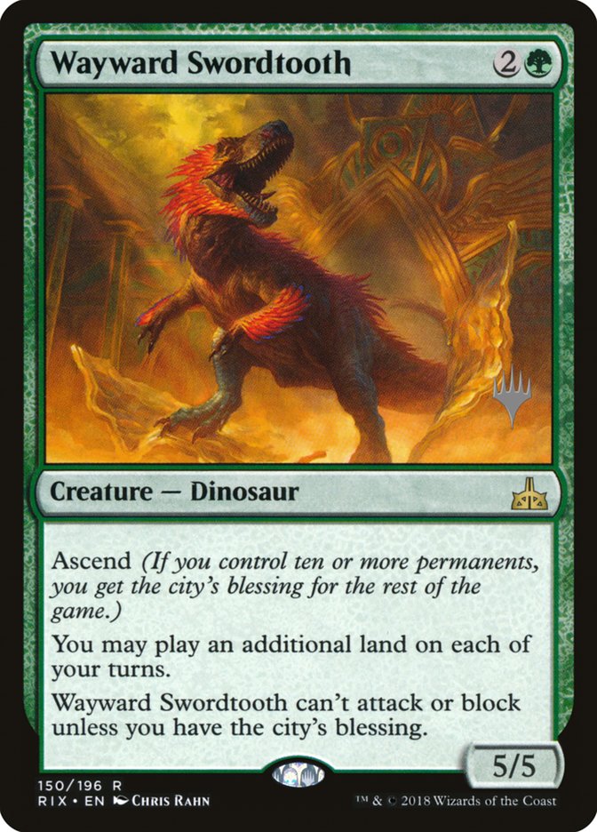 Wayward Swordtooth (Promo Pack) [Rivals of Ixalan Promos] | Play N Trade Winnipeg