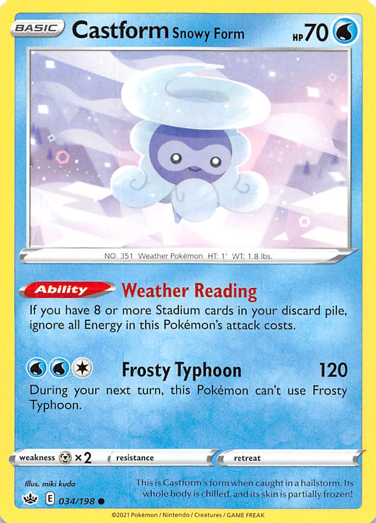 Castform Snowy Form (034/198) [Sword & Shield: Chilling Reign] | Play N Trade Winnipeg